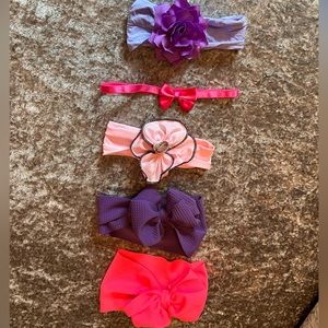 5 Assorted girls baby/ toddler headbands